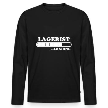 Lagerist Spruch Logistik Lustige Lagerist Geschenk - Männer Premium Bio Langarmshirt - Schwarz - Vorne - Nico (187cm)