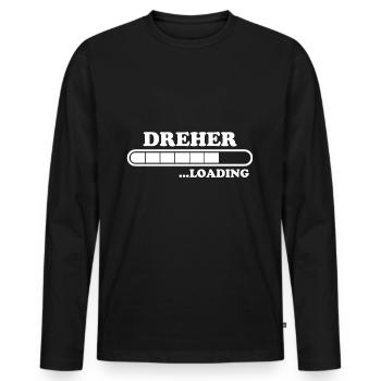 Dreher Spruch Drehmaschinen Lustig Dreher Geschenk - Männer Premium Bio Langarmshirt - Schwarz - Vorne - Nico (187cm)