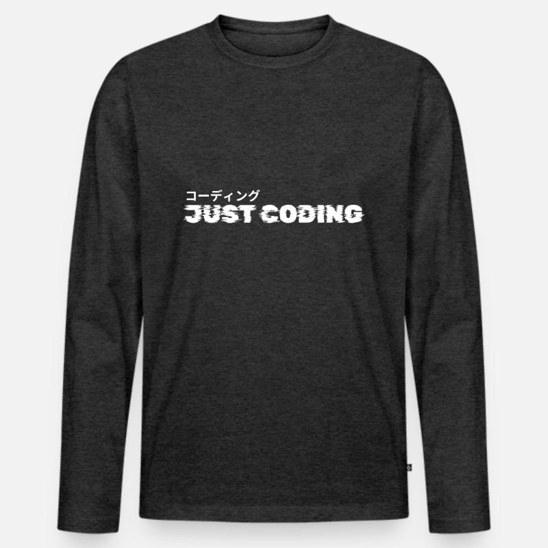 LUZILLION CODER COUTURE, JUST CODING Men's Premium Organic Long Sleeve Shirt