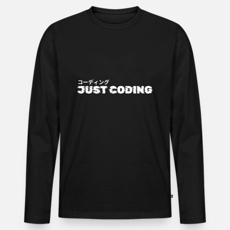 LUZILLION CODER COUTURE, JUST CODING Men's Premium Organic Long Sleeve Shirt