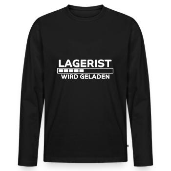 Lagerist Spruch Logistik Lustige Lagerist Geschenk - Männer Premium Bio Langarmshirt - Schwarz - Vorne - Nico (187cm)