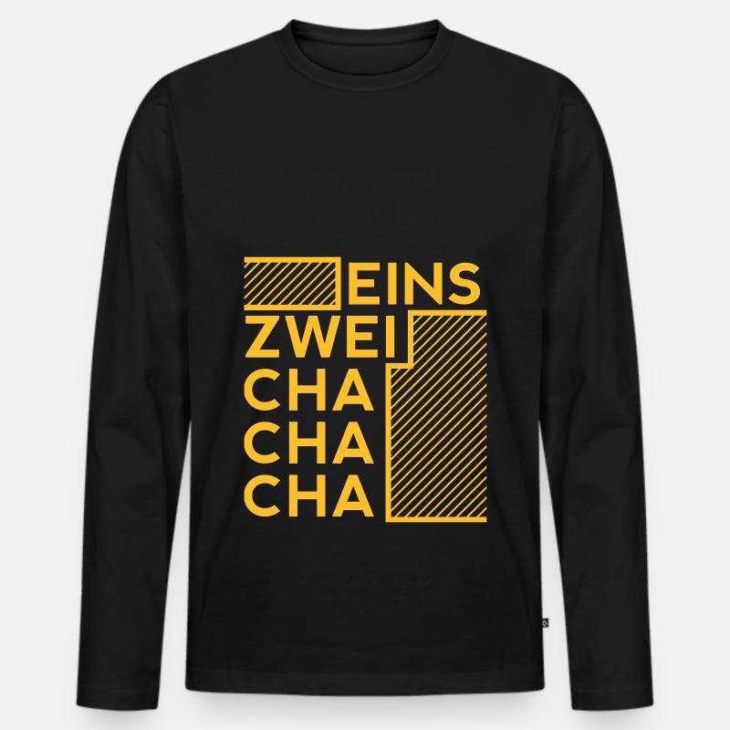 cha cha cha - Männer Premium Bio Langarmshirt - Schwarz