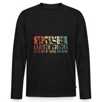 september 1988 Jahrestag september 1988 september - Männer Premium Bio Langarmshirt - Schwarz - Vorne - Nico (187cm)