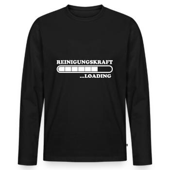 Reinigungskraft Spruch Reinigungskraft Geschenk - Männer Premium Bio Langarmshirt - Schwarz - Vorne - Nico (187cm)