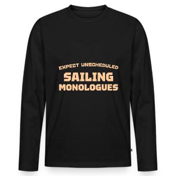 ATTENDEZ-VOUS À DES MONOLOGUES DE VOILE IMPRÉVUS - T-shirt manches longues Premium bio Homme - noir - Devant - Nico (187cm)