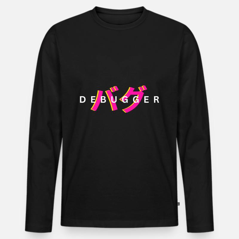 LUZILLION DEBUGGER PRINT FOR CODER AND GAMER Männer Premium Bio Langarmshirt