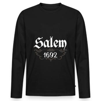 Salem 1692 Nu Goth Style Occult Satanic Pentagramm - Männer Premium Bio Langarmshirt - Schwarz - Vorne - Nico (187cm)
