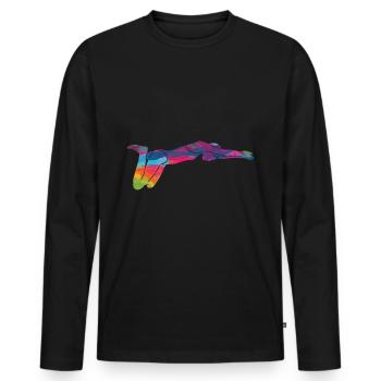 Swimming Swimmers Swimming pool Outdoor pool Swimmer - Men's Premium Organic Long Sleeve Shirt - black - Front - Nico (187cm)