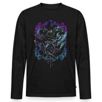 Alchemy England Caduceus Rex - Men's Premium Organic Long Sleeve Shirt - black - Front - Nico (187cm)