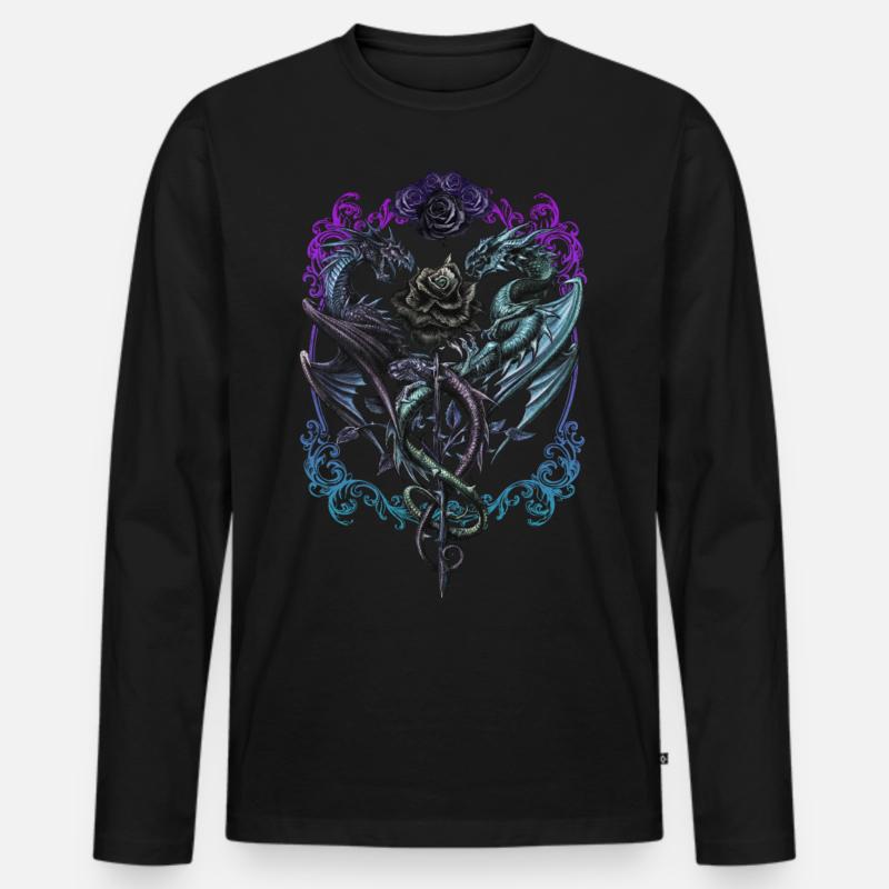 Alchemy England Caduceus Rex - Männer Premium Bio Langarmshirt - Schwarz