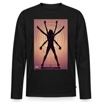 Der vitruvianische Mensch - Anime - Männer Premium Bio Langarmshirt - Schwarz - Vorne - Nico (187cm)
