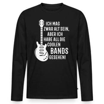 Ich Habe All Die Coolen Bands Gesehen! (Rock / W) - Männer Premium Bio Langarmshirt - Schwarz - Vorne - Nico (187cm)