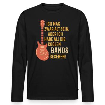 Ich Habe All Die Coolen Bands Gesehen! (PNG / 3C) - Männer Premium Bio Langarmshirt - Schwarz - Vorne - Nico (187cm)