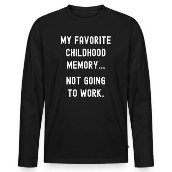 Souvenir d’enfance préféré, ne fonctionne pas - T-shirt manches longues Premium bio Homme - noir - Devant - Nico (187cm)