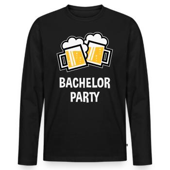Bachelor Party (Stag Night Bavarian Beer Mugs 3C) - Men's Premium Organic Long Sleeve Shirt - black - Front - Nico (187cm)