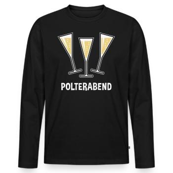 Polterabend (JGA / Sektgläser / Trichter Zu / 3C) - Männer Premium Bio Langarmshirt - Schwarz - Vorne - Nico (187cm)