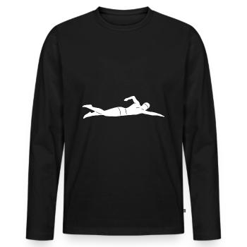 Swimming Swimmers Swimming pool Outdoor pool Swimmer - Men's Premium Organic Long Sleeve Shirt - black - Front - Nico (187cm)
