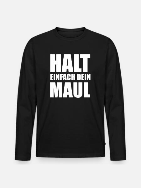 Ferme ta gueule - T-shirt manches longues Premium bio Homme - noir