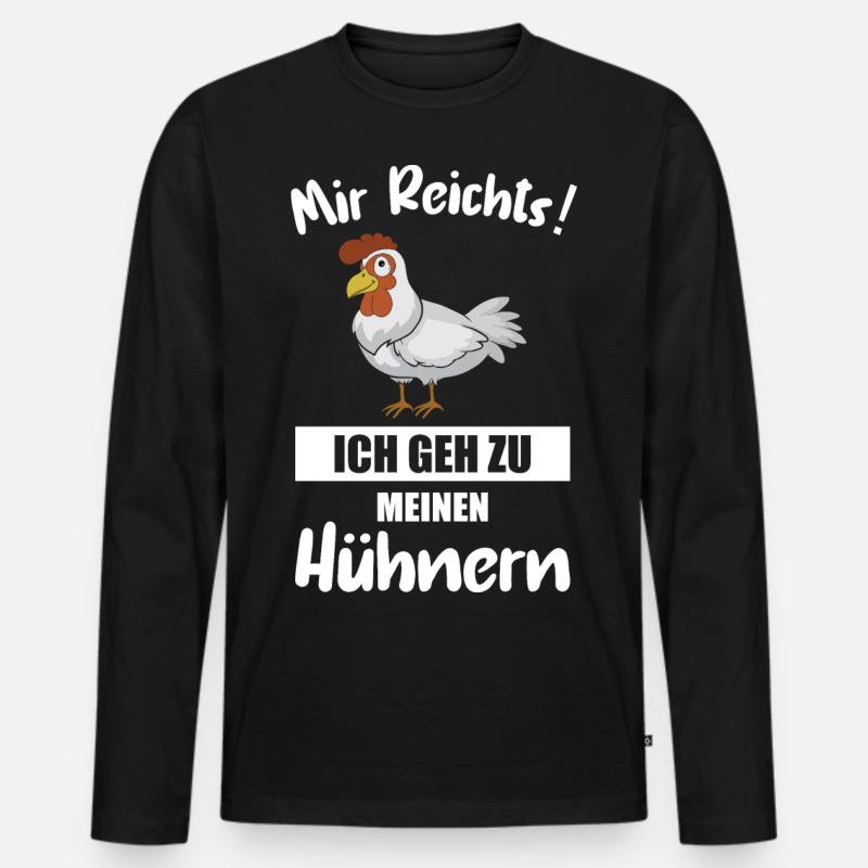 Mir Reichts Hühner Landwirtschaft Retro Geschenk - Männer Premium Bio Langarmshirt - Schwarz