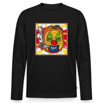 MONSTER CLOWN PUMPKIN Halloween Apocalypse Horror - Men's Premium Organic Long Sleeve Shirt - black - Front - Nico (187cm)