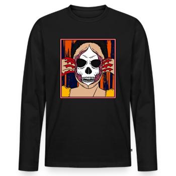 SKULL WOMAN Halloween Apokalypse Horror Monster - Männer Premium Bio Langarmshirt - Schwarz - Vorne - Nico (187cm)