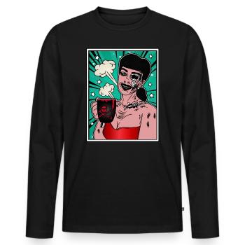 PRETTY ZOMBIE Halloween Apokalypse Horror Monster - Männer Premium Bio Langarmshirt - Schwarz - Vorne - Nico (187cm)