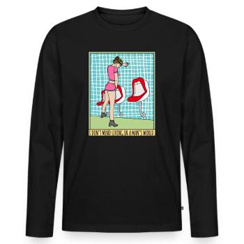 PEE FÉTICHISTE FILLE GENDER TOILETTE SEXY - T-shirt manches longues Premium bio Homme - noir - Devant - Nico (187cm)