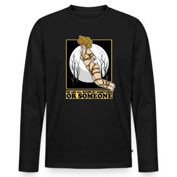 ÉROTIQUE SEXY SHIBARI BONDAGE BOUND GIRL MOON - T-shirt manches longues Premium bio Homme - noir - Devant - Nico (187cm)