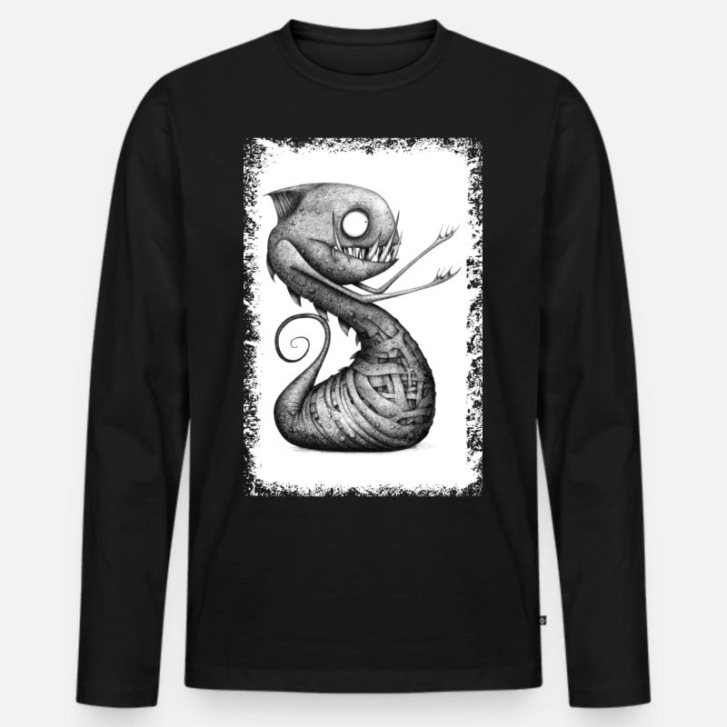 Dragon Bic Stil - Männer Premium Bio Langarmshirt - Schwarz