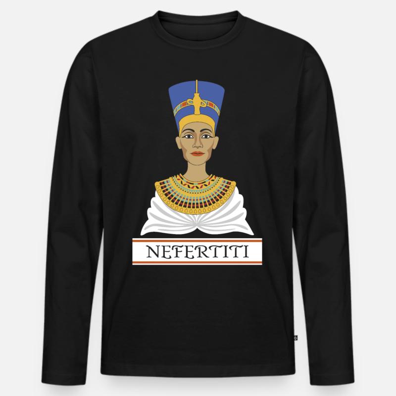 Nofretete - Männer Premium Bio Langarmshirt - Schwarz