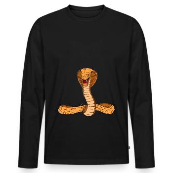 cobra - T-shirt manches longues Premium bio Homme - noir - Devant - Nico (187cm)