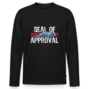 Seal of approval - Männer Premium Bio Langarmshirt - Schwarz - Vorne - Nico (187cm)