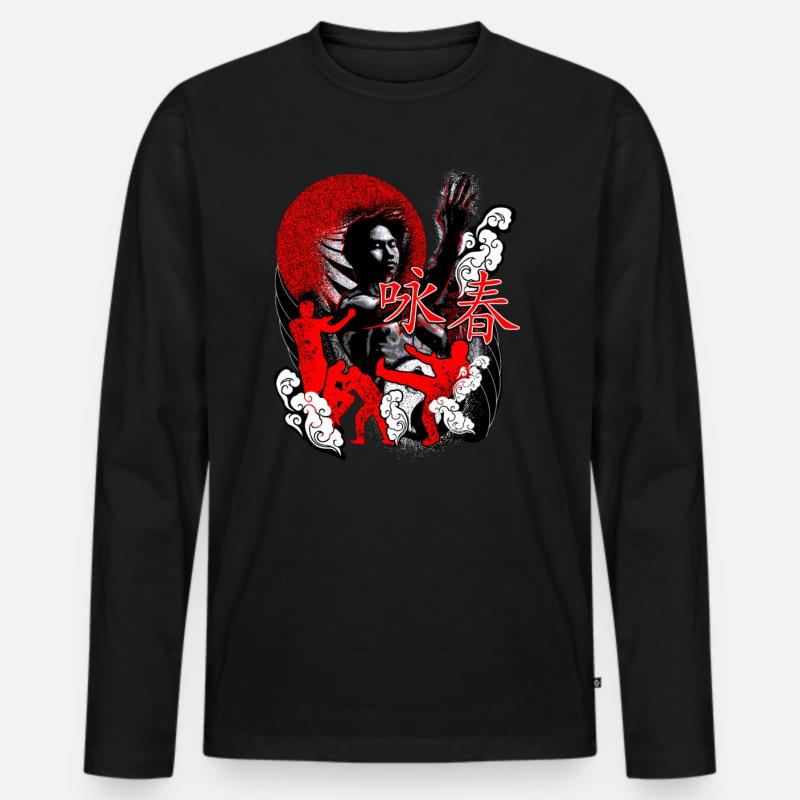 Ving Tsun Kung Fu - Männer Premium Bio Langarmshirt - Schwarz