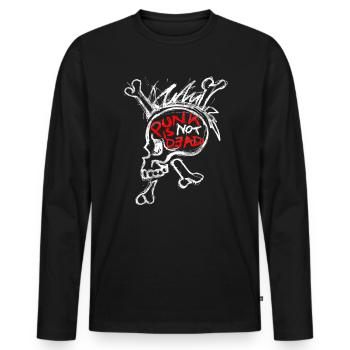 punk n’est pas mort - T-shirt manches longues Premium bio Homme - noir - Devant - Nico (187cm)