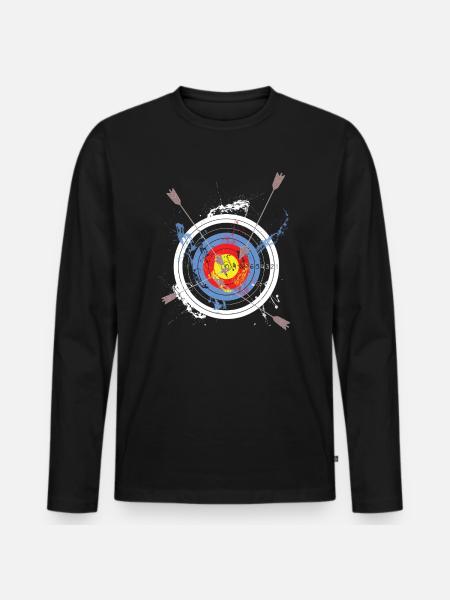 Archer - Men's Premium Organic Long Sleeve Shirt - black