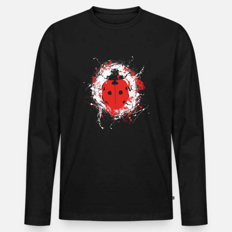 Marienkäfer - Männer Premium Bio Langarmshirt - Schwarz