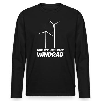 Nur mein Windrad Windpark Windkraft - Männer Premium Bio Langarmshirt - Schwarz - Vorne - Nico (187cm)