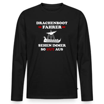 Pagaie de bateau dragon pour tous les pilotes de bateau dragon - T-shirt manches longues Premium bio Homme - noir - Devant - Nico (187cm)