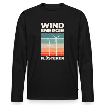 Windrad Windpark Windkraft Flüsterer - Männer Premium Bio Langarmshirt - Schwarz - Vorne - Nico (187cm)