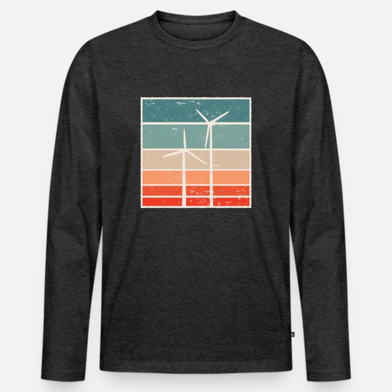 Graphique de puissance éolienne éolienne éolienne T-shirt manches longues Premium bio Homme