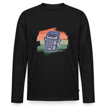 Calculator math count graph - Men's Premium Organic Long Sleeve Shirt - black - Front - Nico (187cm)