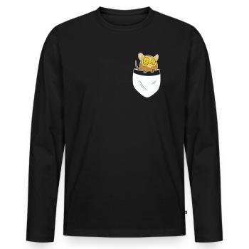 Tarsier Monkey Primate Southeast Asia - Breast Pocket - Men's Premium Organic Long Sleeve Shirt - black - Front - Nico (187cm)