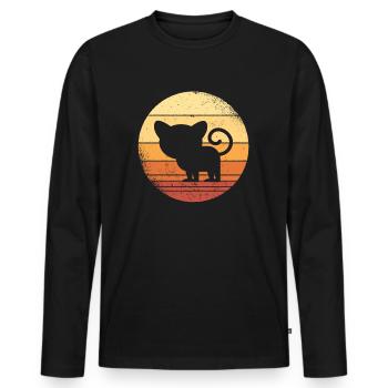 Tarsier monkey primate Southeast Asia graphic - Men's Premium Organic Long Sleeve Shirt - black - Front - Nico (187cm)