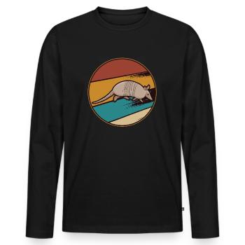 Gürteltier Schuppentier Gepanzert Fossil - Grafik - Männer Premium Bio Langarmshirt - Schwarz - Vorne - Nico (187cm)