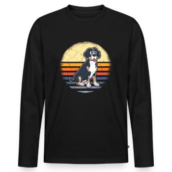 Swiss Mountain Dog Bauernhund Alm graphic - Men's Premium Organic Long Sleeve Shirt - black - Front - Nico (187cm)
