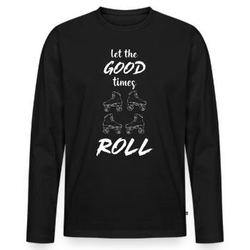 Roller skating Roller skates - Men's Premium Organic Long Sleeve Shirt - black - Front - Nico (187cm)