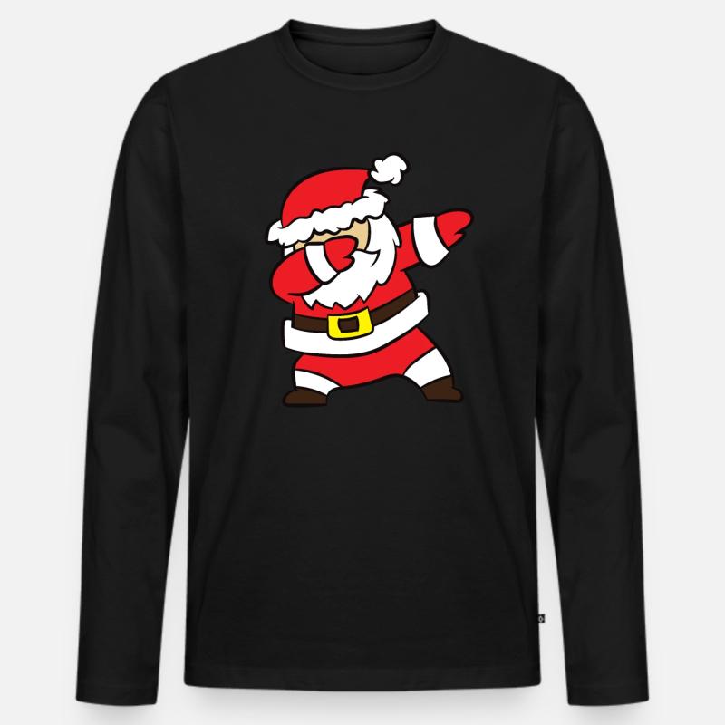 Weihnachtsmann - DAB, dabben, dabbing, tanz - Männer Premium Bio Langarmshirt - Schwarz