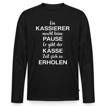 Kassierer Verkäufer Kasse - Männer Premium Bio Langarmshirt - Schwarz - Vorne - Nico (187cm)