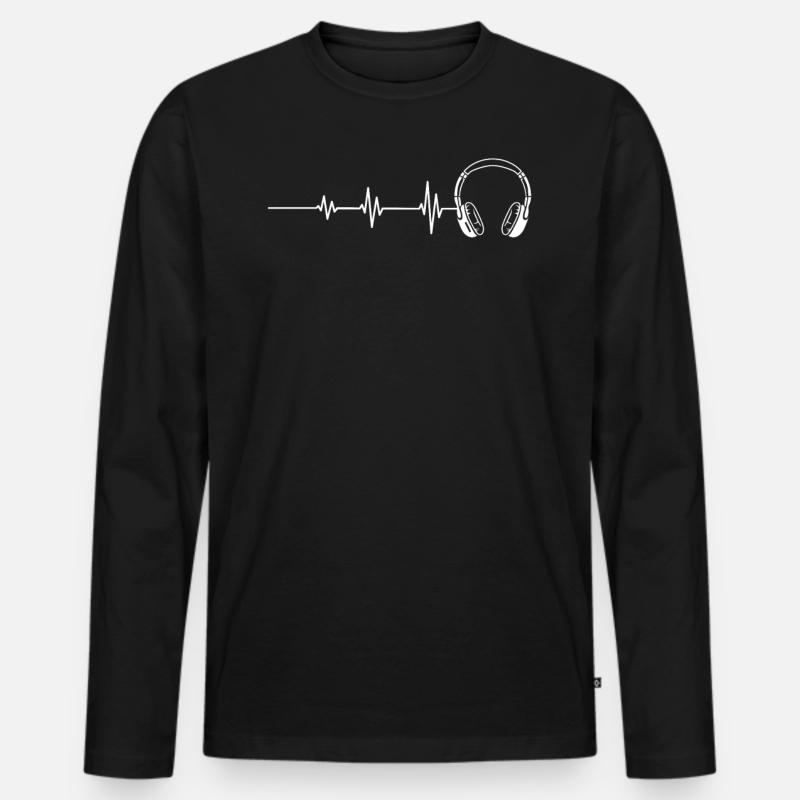 Herzschlag Audio Engineer Tontechniker - Männer Premium Bio Langarmshirt - Schwarz