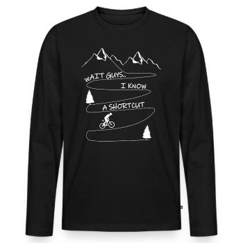 Mountainbike MTB Fahrrad Motiv für Biker - Männer Premium Bio Langarmshirt - Schwarz - Vorne - Nico (187cm)